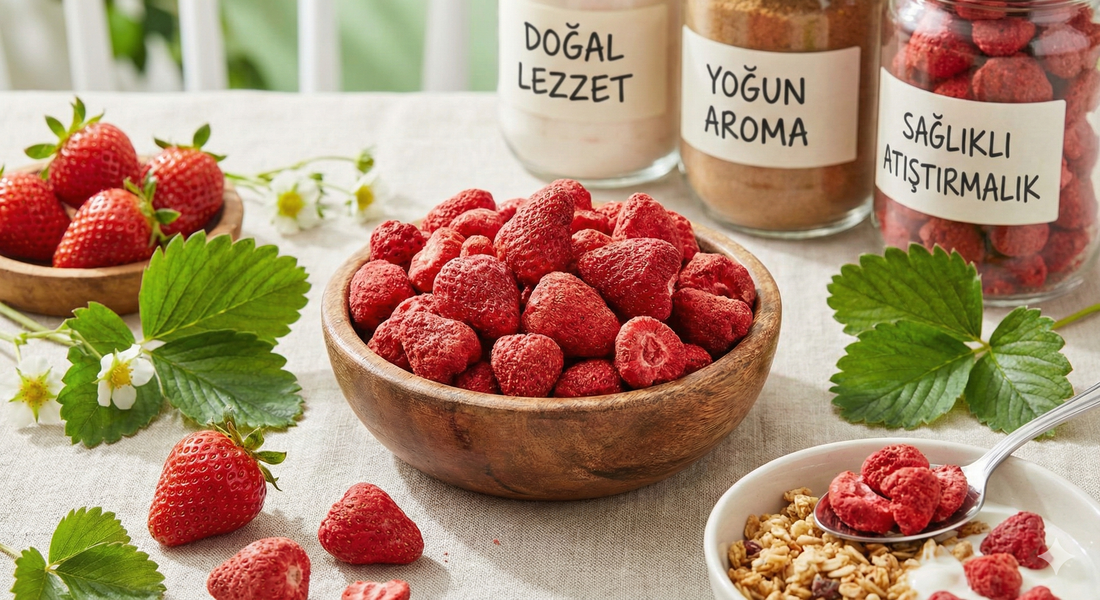 Freeze Dried Çilek: Doğal Lezzet, Yoğun Aroma ve Sağlıklı Atıştırmalık