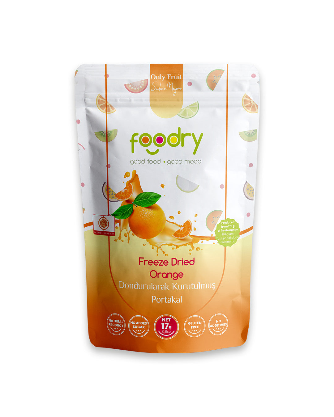 Dondurularak Kurutulmuş Portakal – Freeze Dry Portakal 17g | Katkısız Çıtır Meyve Atıştırmalığı