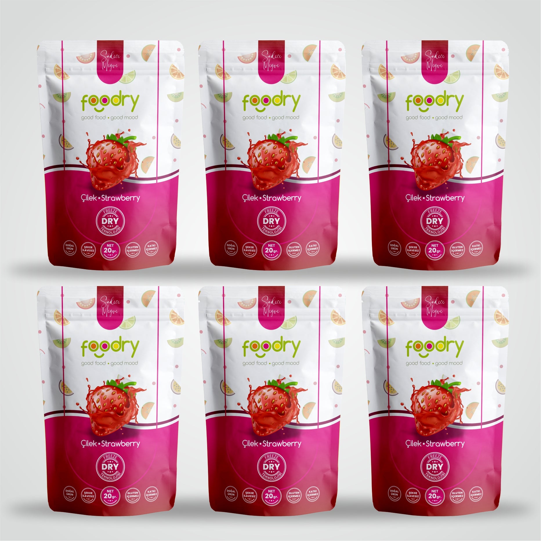 Freeze Dried Strawberry - Dondurularak Kurutulmuş Çilek 6x20 gr