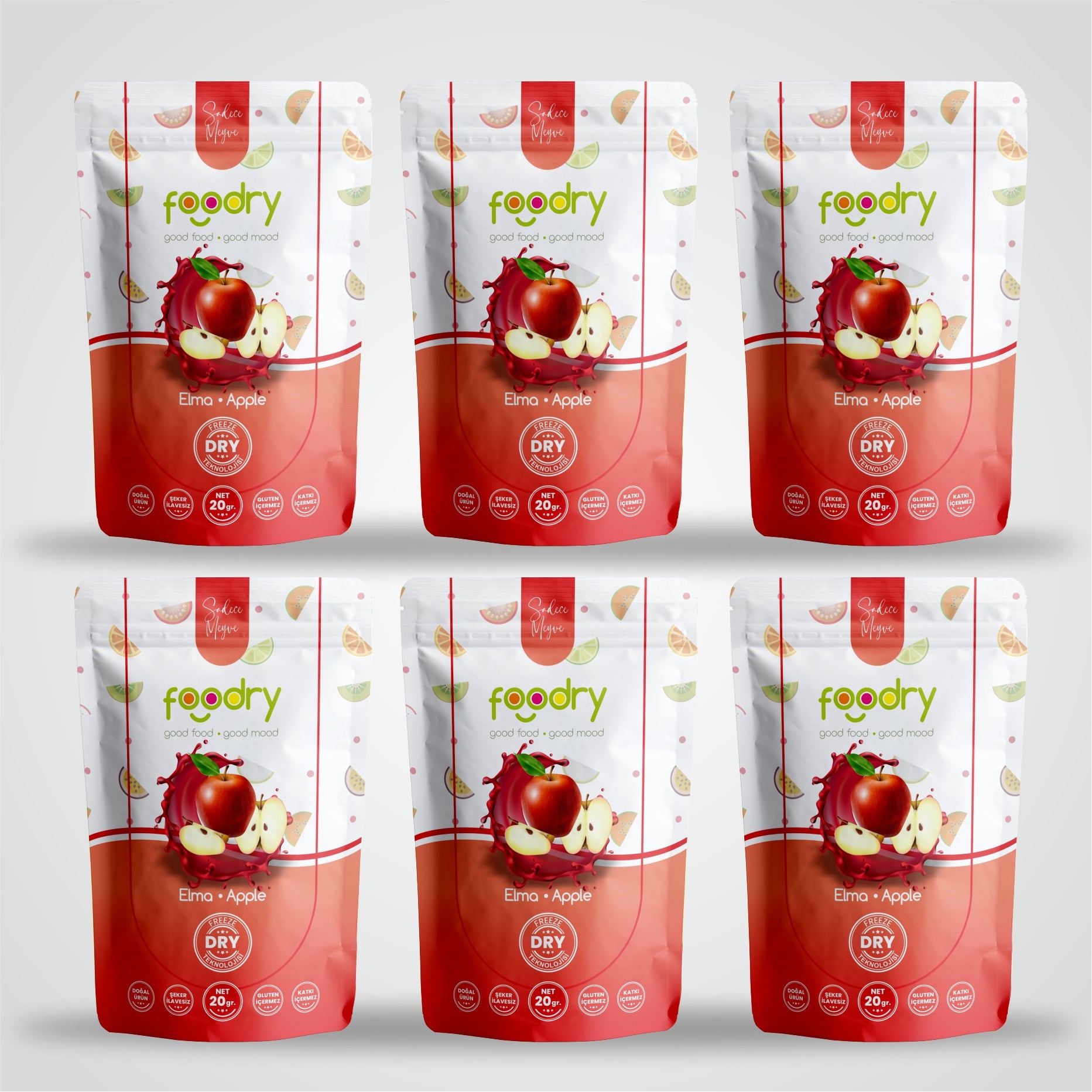 Freeze Dried Apple – Dondurularak Kurutulmuş Elma 6x20 gr